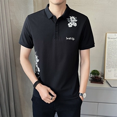 男装Polo衫翻领短袖印花透气2025新款短袖t恤C317-1859-P55，男装Polo衫，电商C317