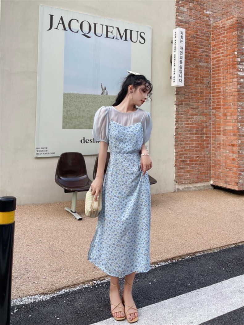 假两件套碎花，其它，安玖拉