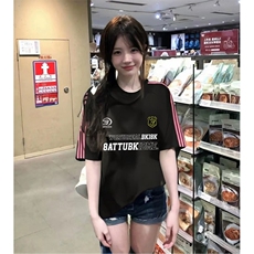 抖音得物品质二开240克宽松纯棉美式潮牌印花三条杠中性风短袖T恤，男装T恤，电商A486-1