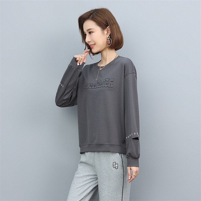 卫衣女2021早秋新款韩版宽松短款时尚春秋薄款休闲洋气减龄上衣潮图片