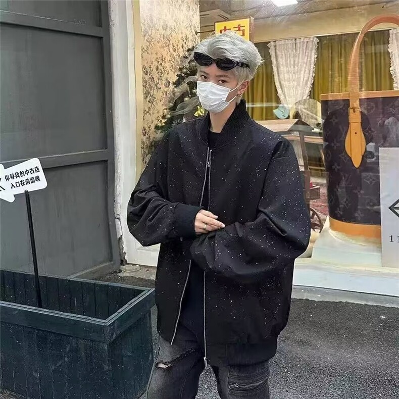 2025春秋痞帅外套男高街潮牌港风日系原宿风韩版潮流宽松夹克,男装夹克,四季星座505