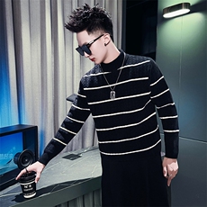 秋冬装新款复古风毛衣男潮流条纹套头打底针织衫M822-P58，男装T恤，电商A368