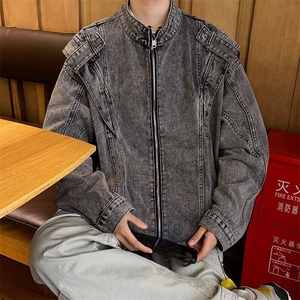美式高街牛仔外套男士韩版潮流痞子帅气2024冬季ins夹克W6302-P72图片