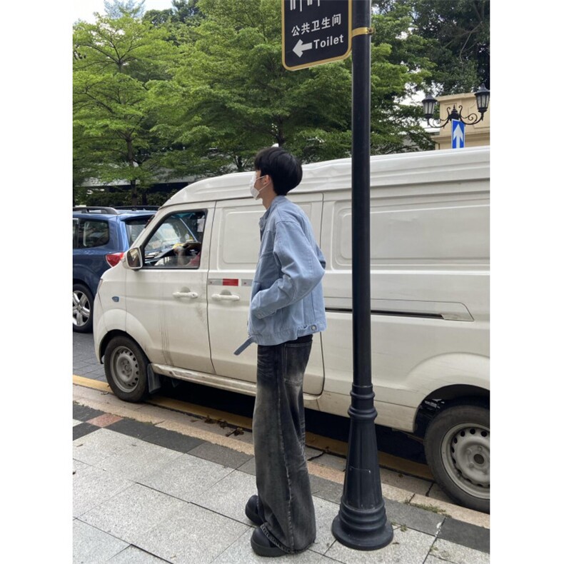 【有货】冰川蓝立领外套男高级感痞帅春秋工装夹克JK7703LL-特P65,男装夹克,星座1007（原301D）