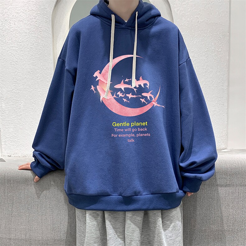 WY2209-P35加绒款-P40纯棉连帽卫衣男大码运动帽衫宽松薄外套男,男装卫衣,电商A040