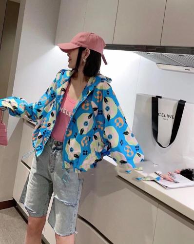 PXL5116欧洲站2021新款欧货小个子花色连帽外套时尚防,女装,L·H·X