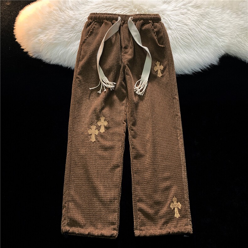 男春季刺绣直筒休闲阔腿裤K067P40,男装休闲裤,星座1116-2