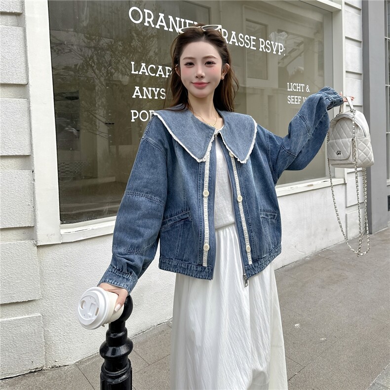 [】春季新款学院风牛仔外套2C057-8202-P160-K258,女装短外套,2C057