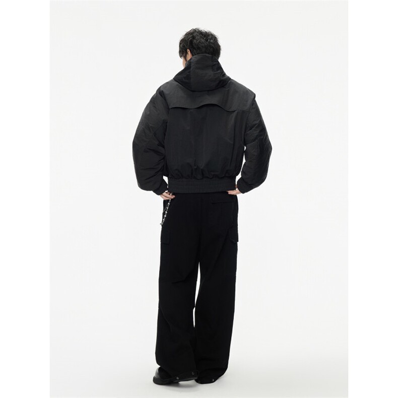 2025冬季新款美式可收纳连帽羽绒服潮牌魔术贴设计羽绒服599,男装羽绒服,电商A234