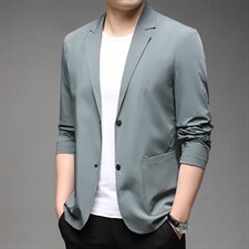 时尚潮流宽松上衣西装爸爸装男士新款免烫薄款纯色外穿西服外套，男装西服，电商B212（原钱塘6029）