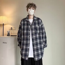 花衬衫男小众长袖衬衣日系痞帅秋季上衣春秋港风复古外套男XXX22，男装衬衫，星座208-5