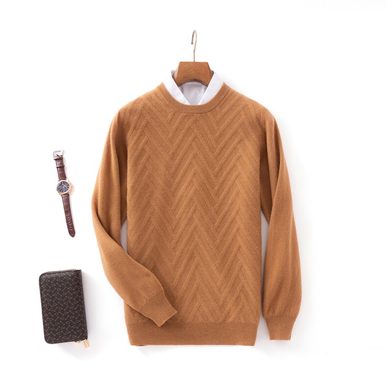 时尚男士秋冬长袖商务休闲宽松针织打底羊毛衫高品质舒适保暖男装，男装羊毛衫，冀清阳荣