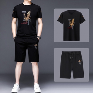 中老年运动套装男夏季三件套爸爸装夏装运动服时尚休闲商务男装图片