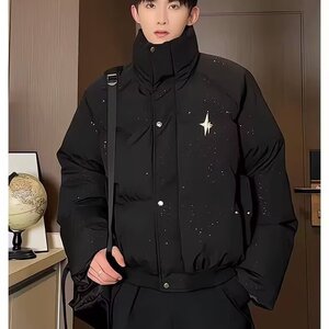 棉服短款女装2025新款连帽中长面包服防寒加厚冬季男女外套图片