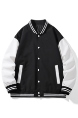 棒球服外套立领落肩撞色男女潮流学院风春秋款拼接上衣258-P40，女装短外套，星座1403A