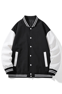 棒球服外套立领落肩撞色男女潮流学院风春秋款拼接上衣258-P40图片