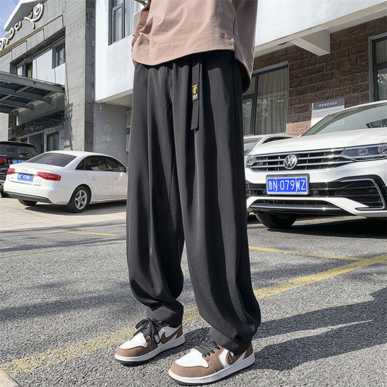 特批P40无差价24秋季腰带设计感魔术贴阔腿长裤男K1055尺码偏大,男装休闲裤,电商A001-1