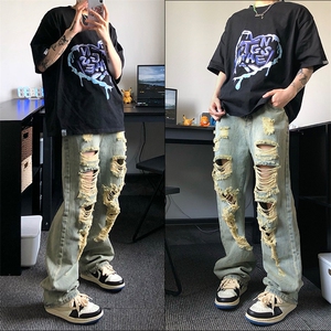 夏季美式高街破洞inx小众牛仔裤货号K725P55图片
