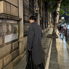 现货~韩系长款呢子大衣cleanfit过膝加长风衣外套Y906-P135，男装风衣，星座1004-3