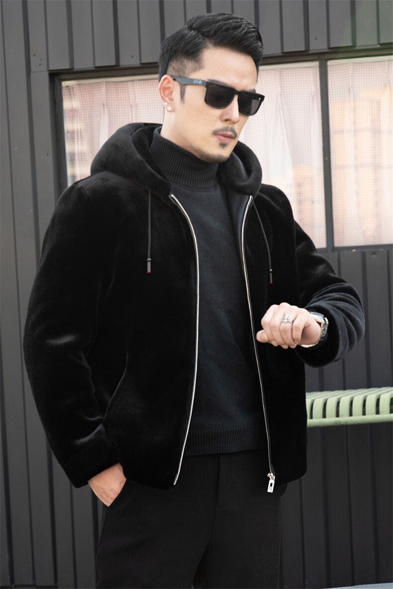 秋冬季呢子外套男2023新款中年商务休闲卡貂绒夹克男装时尚上衣,男装夹克,电商B212（原钱塘6029）