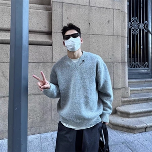 M666-特P60 美拉德V领慵懒感毛衣图片