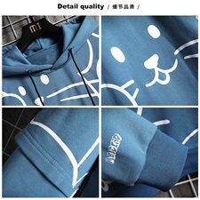 2021春秋季新款假两件连帽卫衣男士韩版潮流宽松外套insDF26T，男装卫衣，电商A102