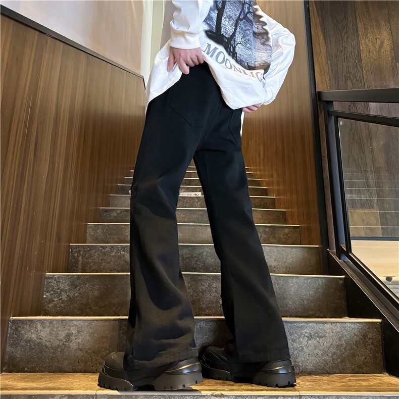 新款潮男水洗潮流牛仔裤宽松直筒拉链微喇XZ603-K914-P50控68,男装牛仔裤,星座603