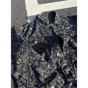 B221美式高街暗黑小众重工艺印花牛仔外套 SY2536-特P70 控118图片