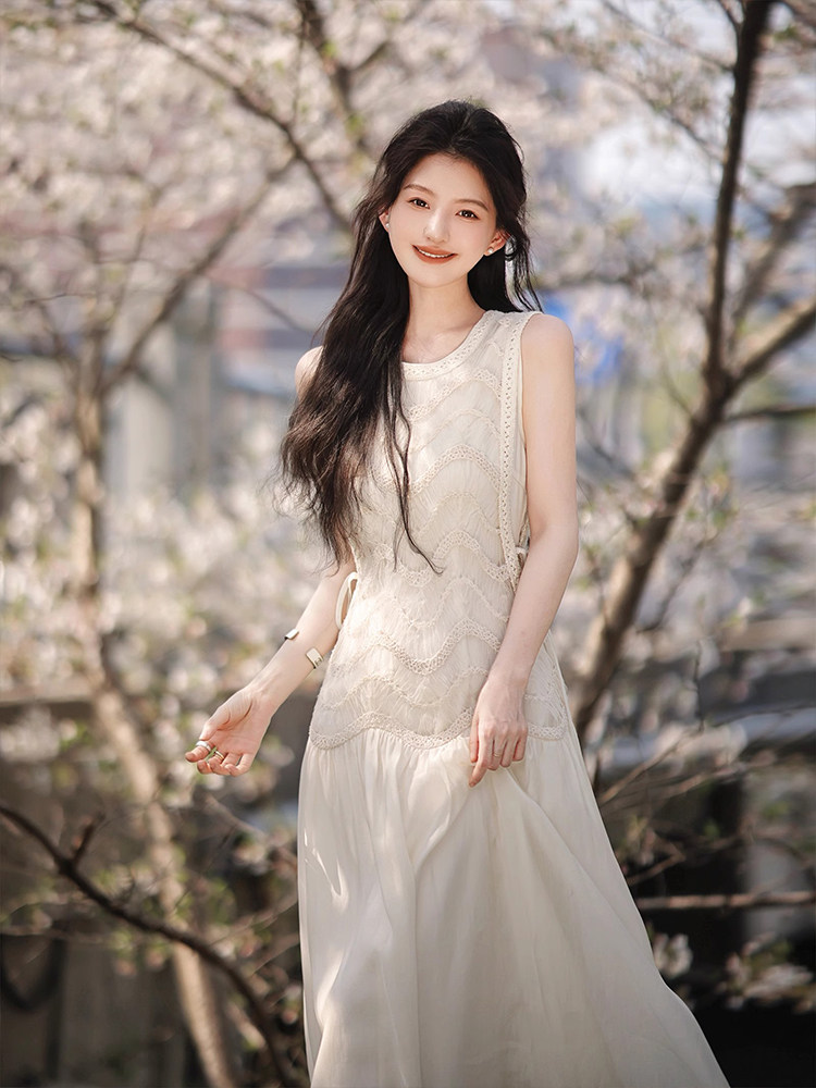 初恋感连衣裙奢牌秀款/TE别织法蕾丝,女装连衣裙,梦白服饰厂