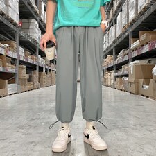 ！2023夏季新款潮流百搭冰丝男士休闲裤超薄九分裤K2050P35图片