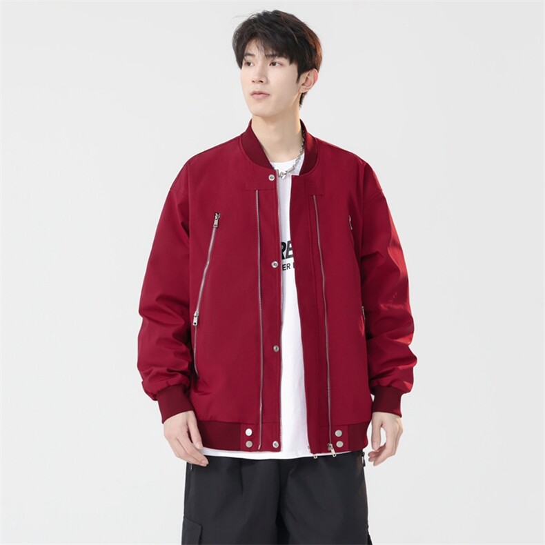 美式棒球服夹克男2025春秋款大码酷帅港风复古工装外套JK220-P75图片