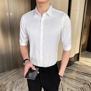 2021春夏短袖衬衫男七分袖衬衣中袖五分半袖A470-CS22-