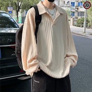 WY5066/P45秋装新款假两件卫衣男长袖宽松大码百搭潮流外套上衣图片