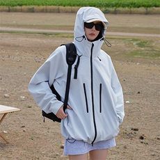 A489-P98春秋户外纯色冲锋衣宽松情侣全缝压胶防风防水男女同款，男装夹克，星座911
