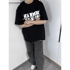 万针全刺绣工艺抖音得物高品质260克重磅纯棉双纱美式高街短袖T恤，男装T恤，电商A486