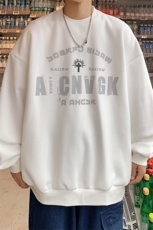 港风圆领卫衣男落肩打底衫潮流百搭上衣外套Y007P28，男装卫衣，星座1204-3