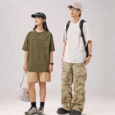 2025夏季新款男装日系潮牌纯棉圆领宽松短袖休闲T恤T920-F43，男装T恤，电商A101（原外27）