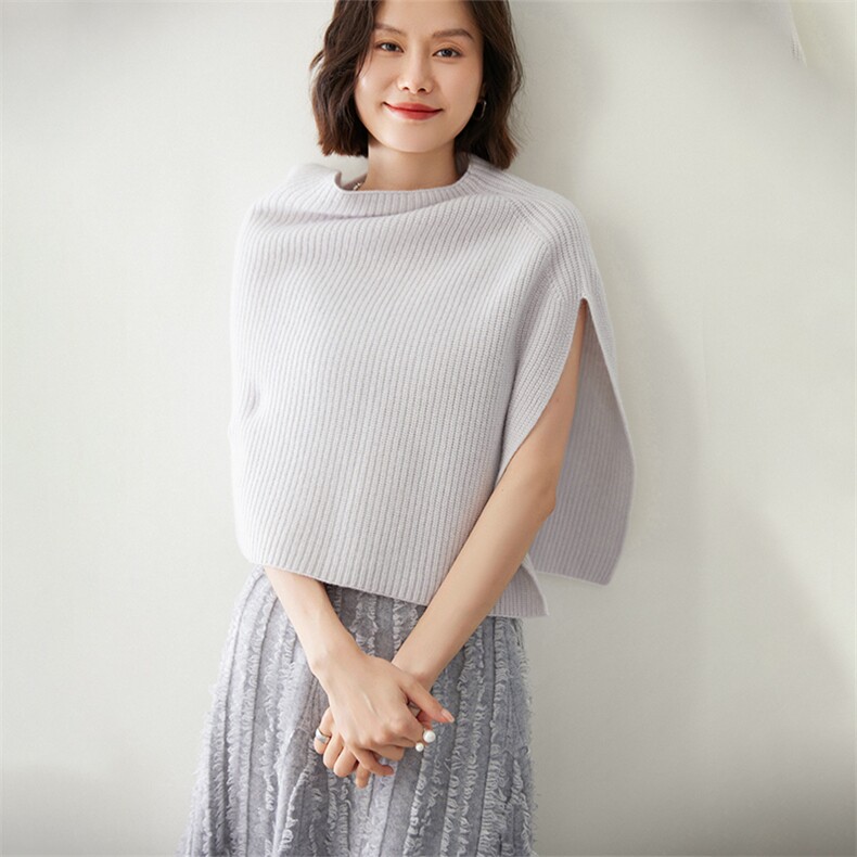 时尚百搭羊绒披肩女款秋冬保暖针织衫宽松大码外套毛衣开衫,饰品披肩,迎冬羊绒