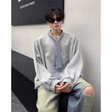 现货WY10145-特P48加绒P55秋冬设计感宽松大码卫衣男上衣外套，女装短外套，电商A059