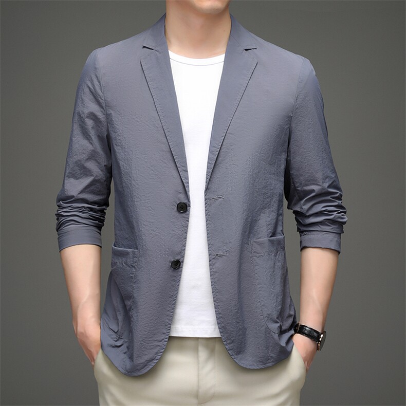 中老年2023年上衣单排扣春季翻领口袋长袖时尚西服SL8533,男装西服,钱塘6003（原4033）