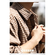 复古小格子衬衫男女春季口袋高级感长袖衬衣外套情侣休闲，男装衬衫，星座410-7