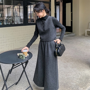 秋装现货  设计感马甲阔腿裤三件套套装2503P185K278图片