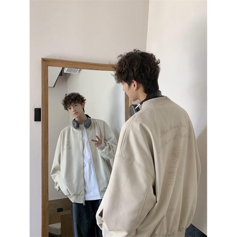 美式麂皮绒棒球服外套复古宽松潮牌夹克 XZ609-WT2325-P70-控128图片