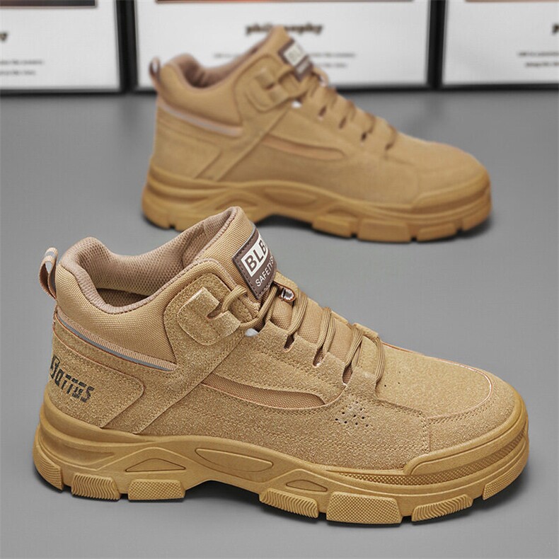 X4763-90春季男鞋新款透气高帮男士百搭户外休闲工装鞋男，男鞋靴子，星座1407-3