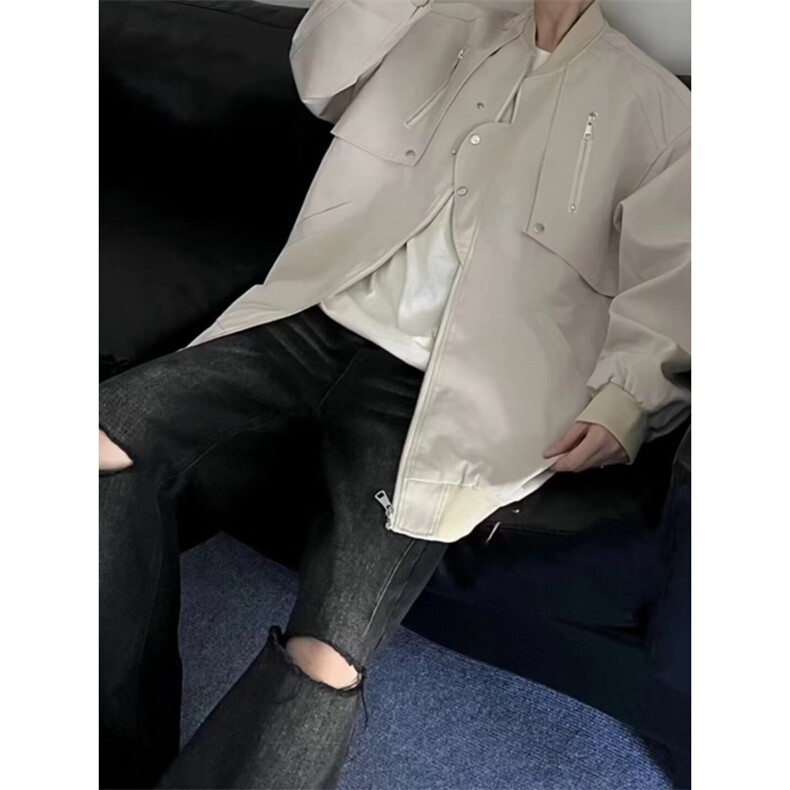 美式高街工装外套男秋冬休闲棒球服潮牌复古飞行员夹克情侣棉衣女,男装棉衣,星座506A