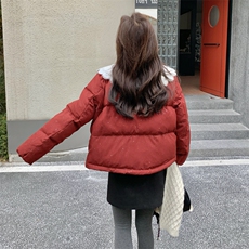 新款有货红色娃娃领90绒外套5327P305K458，女装羽绒服，2C176