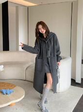 2025长款针织外套女秋冬季长袖宽松高级感，女装毛呢外套，宸诺服饰
