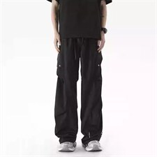 1506/QA020/P43美式褶皱工装裤男夏季薄款设计感速干伞兵裤，男装工装外套，星座1506