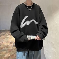 控38简约帅气百搭长袖t恤男大码卫衣T4280-P25加绒款-P35，男装卫衣，电商A040