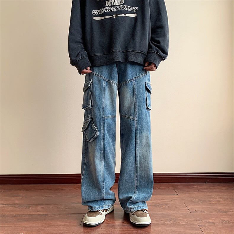 K605-P55原宿微弹潮高腰潮流新款水洗牛仔裤,男装休闲裤,星座1501-1
